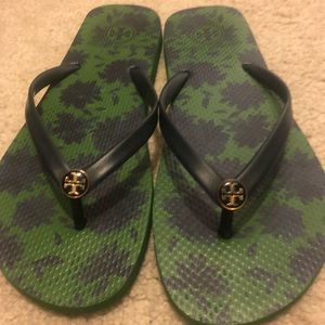 Tory Burch flip flops navy sandals